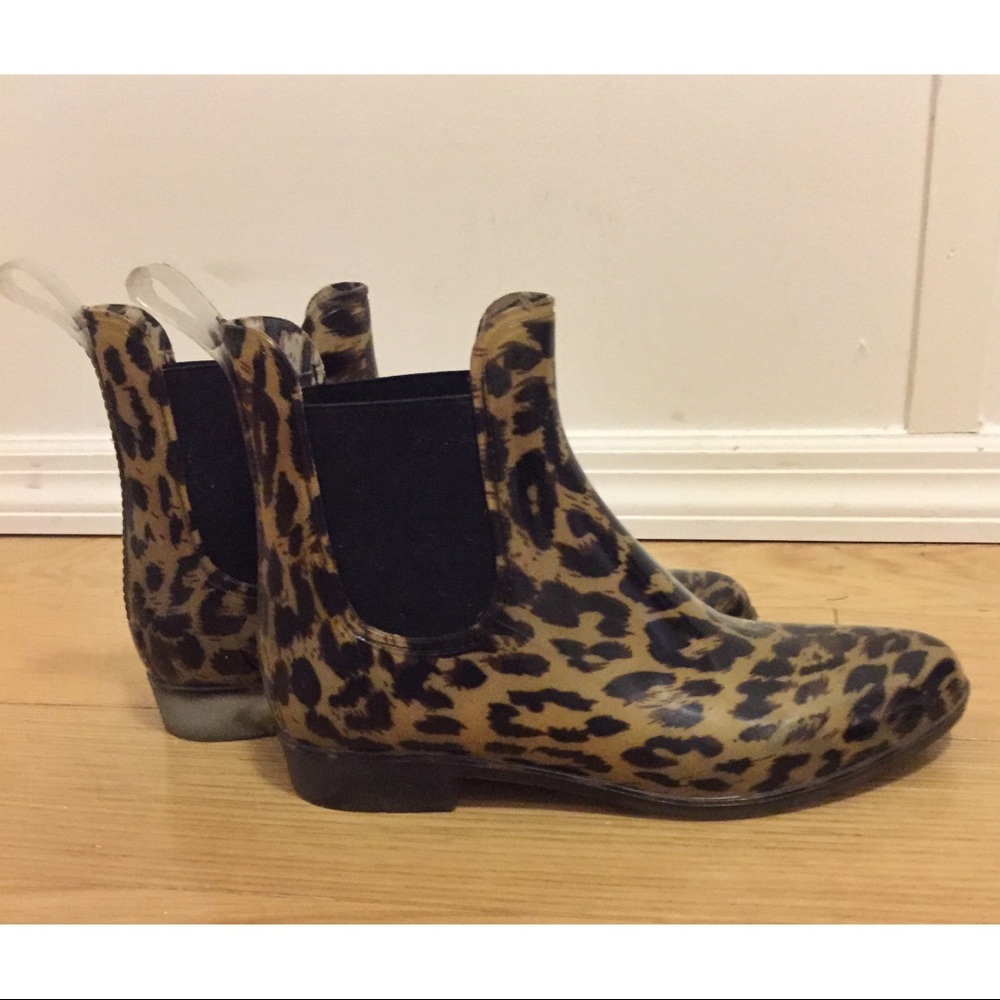 J. Crew Leopard Rain Boots